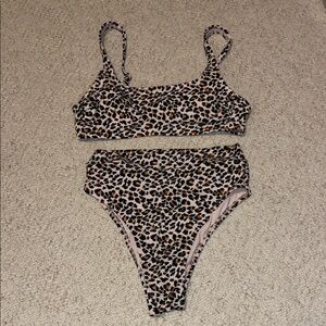 Women’s Leopard Print Bikini Set - Size M